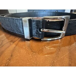 Black Ostrich Leather Belt By Der Lederhandler South Africa‎ 36"